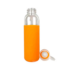 16oz 500ml outdoor sports glass water drinking bottle with silicone sleeve and lid